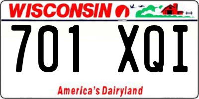 WI license plate 701XQI