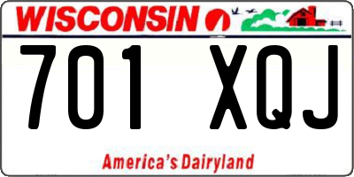 WI license plate 701XQJ