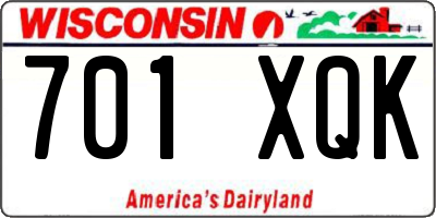 WI license plate 701XQK