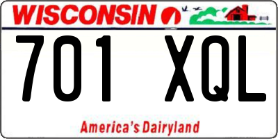 WI license plate 701XQL