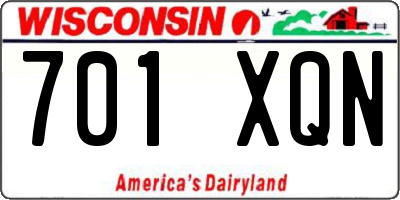 WI license plate 701XQN