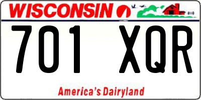 WI license plate 701XQR