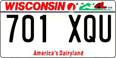 WI license plate 701XQU