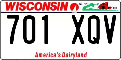 WI license plate 701XQV