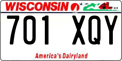 WI license plate 701XQY