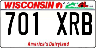 WI license plate 701XRB