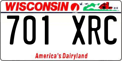 WI license plate 701XRC