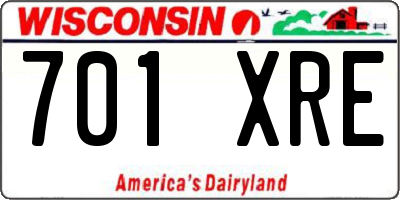 WI license plate 701XRE