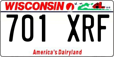 WI license plate 701XRF