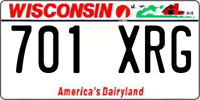 WI license plate 701XRG