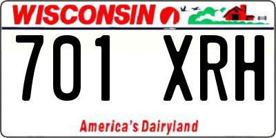 WI license plate 701XRH