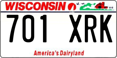 WI license plate 701XRK