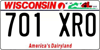 WI license plate 701XRO