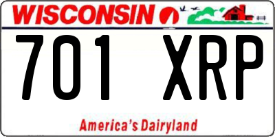 WI license plate 701XRP
