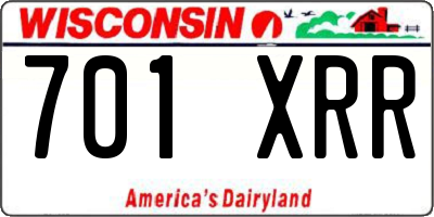 WI license plate 701XRR