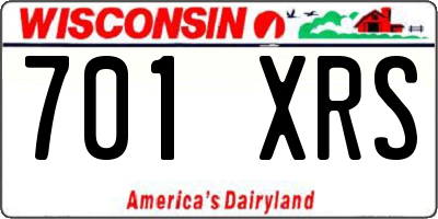 WI license plate 701XRS