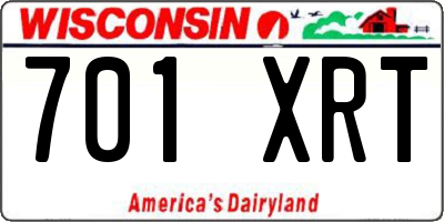 WI license plate 701XRT