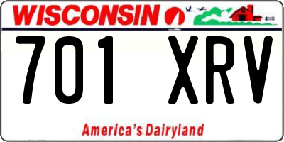 WI license plate 701XRV