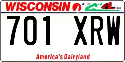 WI license plate 701XRW