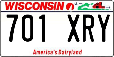 WI license plate 701XRY