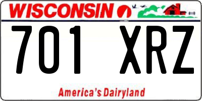 WI license plate 701XRZ