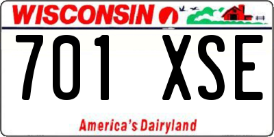 WI license plate 701XSE