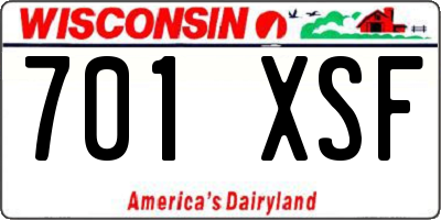 WI license plate 701XSF