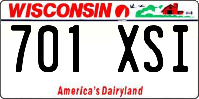WI license plate 701XSI