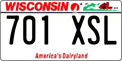 WI license plate 701XSL
