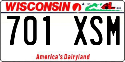 WI license plate 701XSM