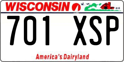 WI license plate 701XSP