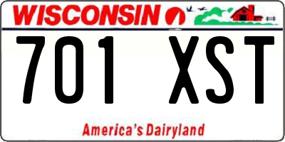 WI license plate 701XST
