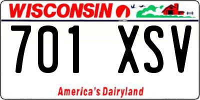 WI license plate 701XSV