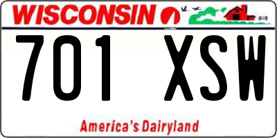 WI license plate 701XSW