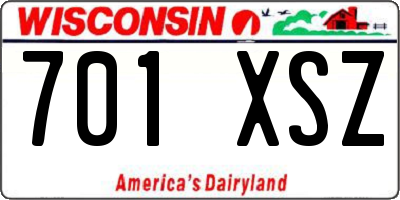 WI license plate 701XSZ