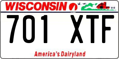 WI license plate 701XTF