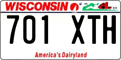 WI license plate 701XTH