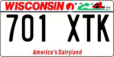 WI license plate 701XTK
