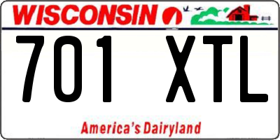 WI license plate 701XTL
