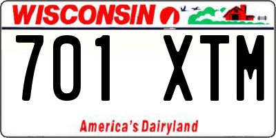 WI license plate 701XTM