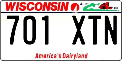 WI license plate 701XTN