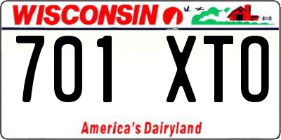 WI license plate 701XTO