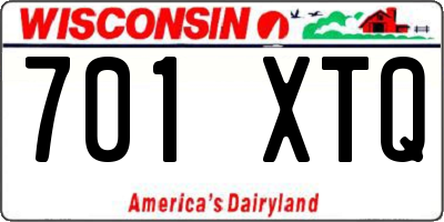 WI license plate 701XTQ