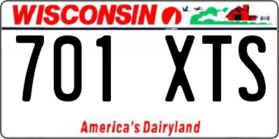 WI license plate 701XTS