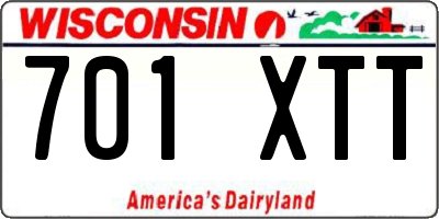 WI license plate 701XTT