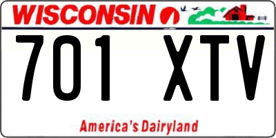 WI license plate 701XTV