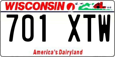 WI license plate 701XTW