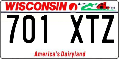 WI license plate 701XTZ