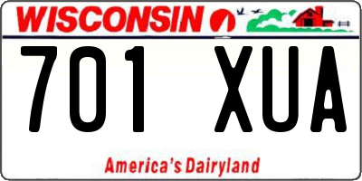 WI license plate 701XUA