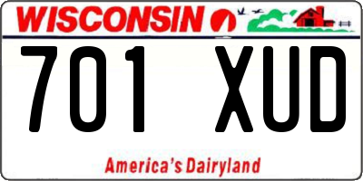 WI license plate 701XUD